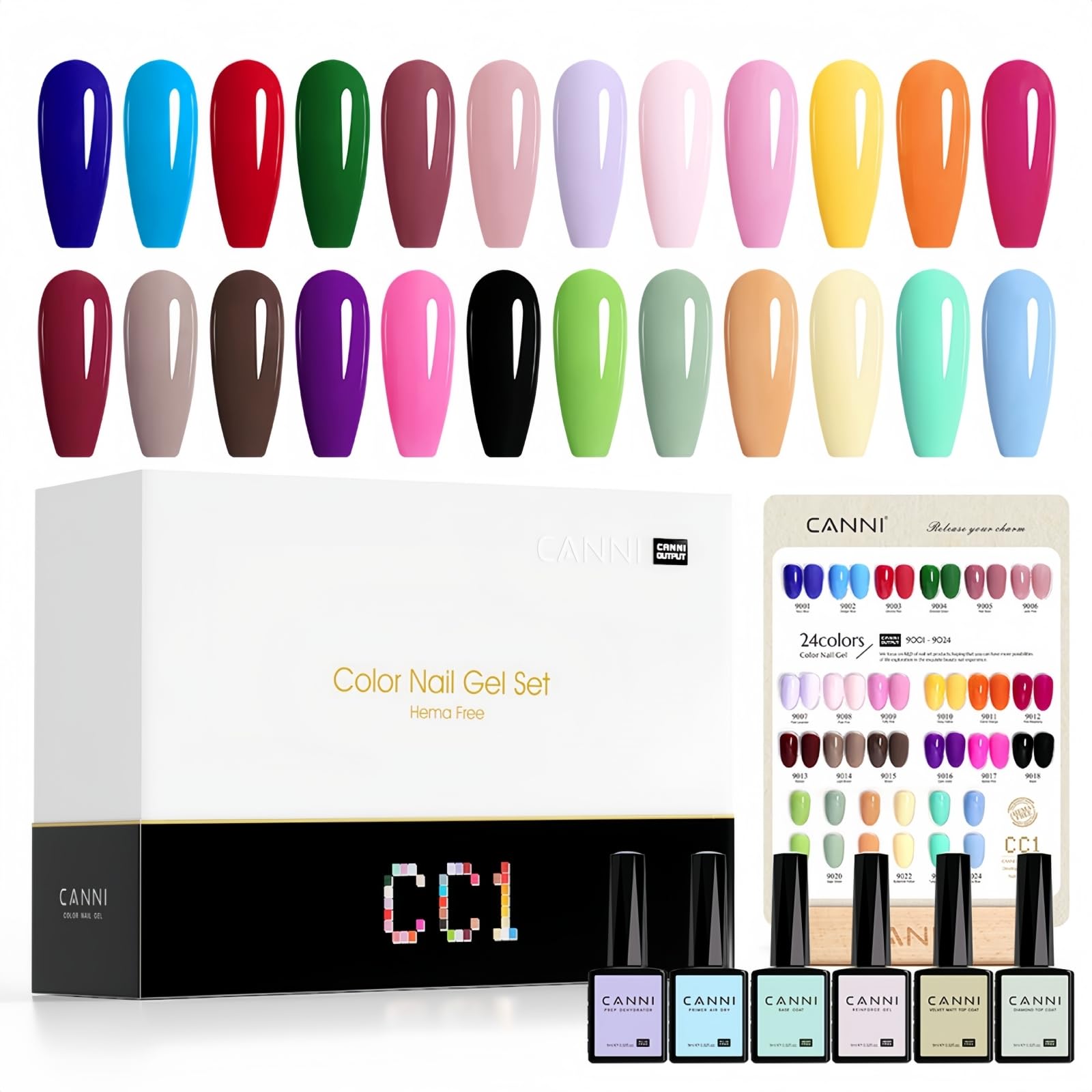 Amazon.com: CANNI CC1 30Pcs 9ML Gel Nail Polish Set, Black Hot